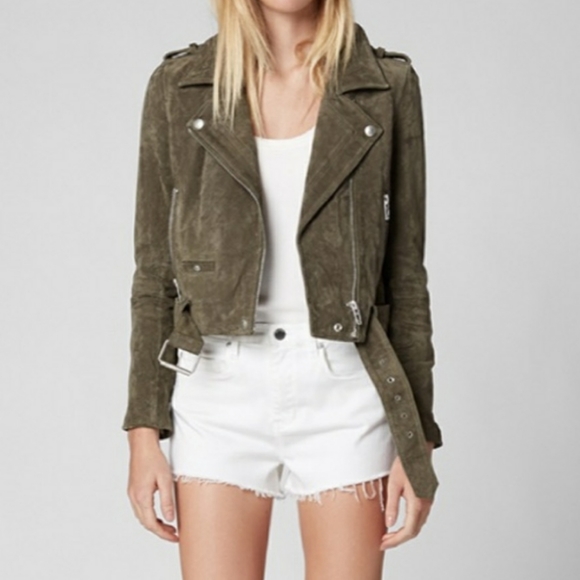 Anthropologie Jackets & Blazers - Blank NYC Suede Leather Moto Jacket  Moss